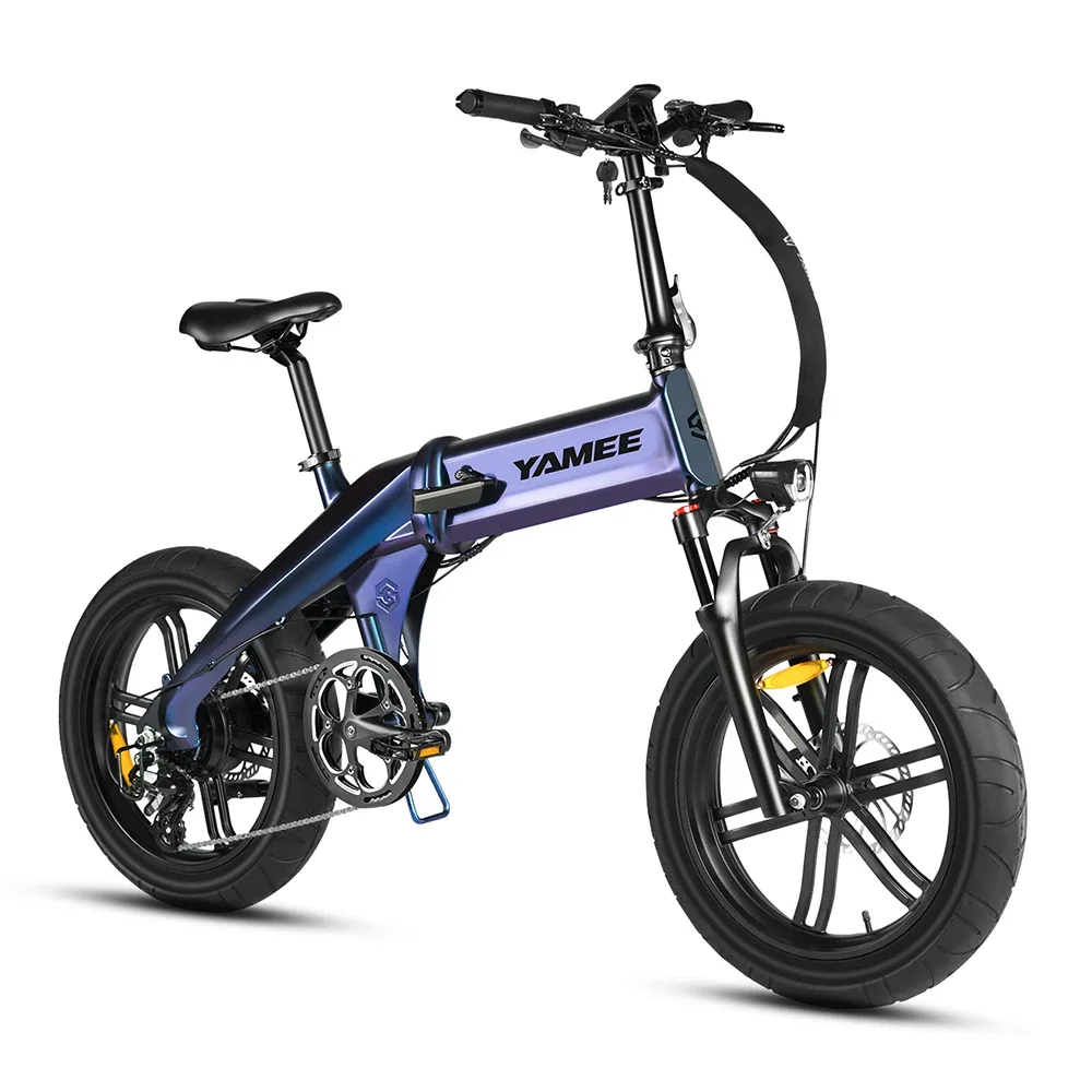 

YAMEE XL adult folding E-bike 48V15Ah battery 750W commute Electric Bike,20-inch Fat Tire E-Mountain bike