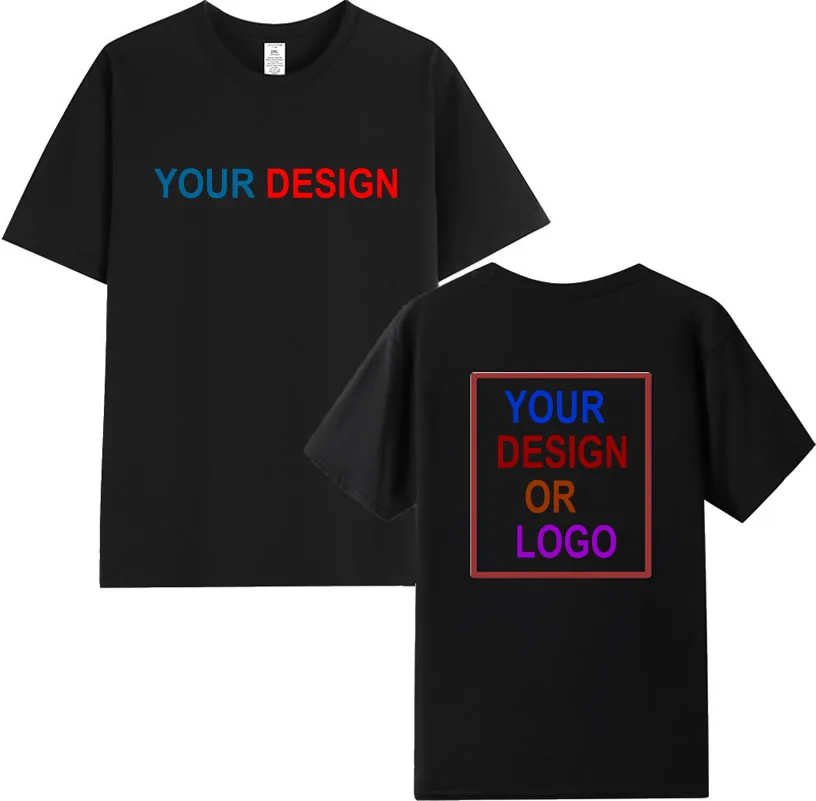 POD Herren-Baumwoll-T-Shirt mit personalisiertem Design hier, individueller Text-T-Shirt für Männer und Frauen, fügen Sie Ihr eigenes Design hinzu, DIY-T-Shirt 01