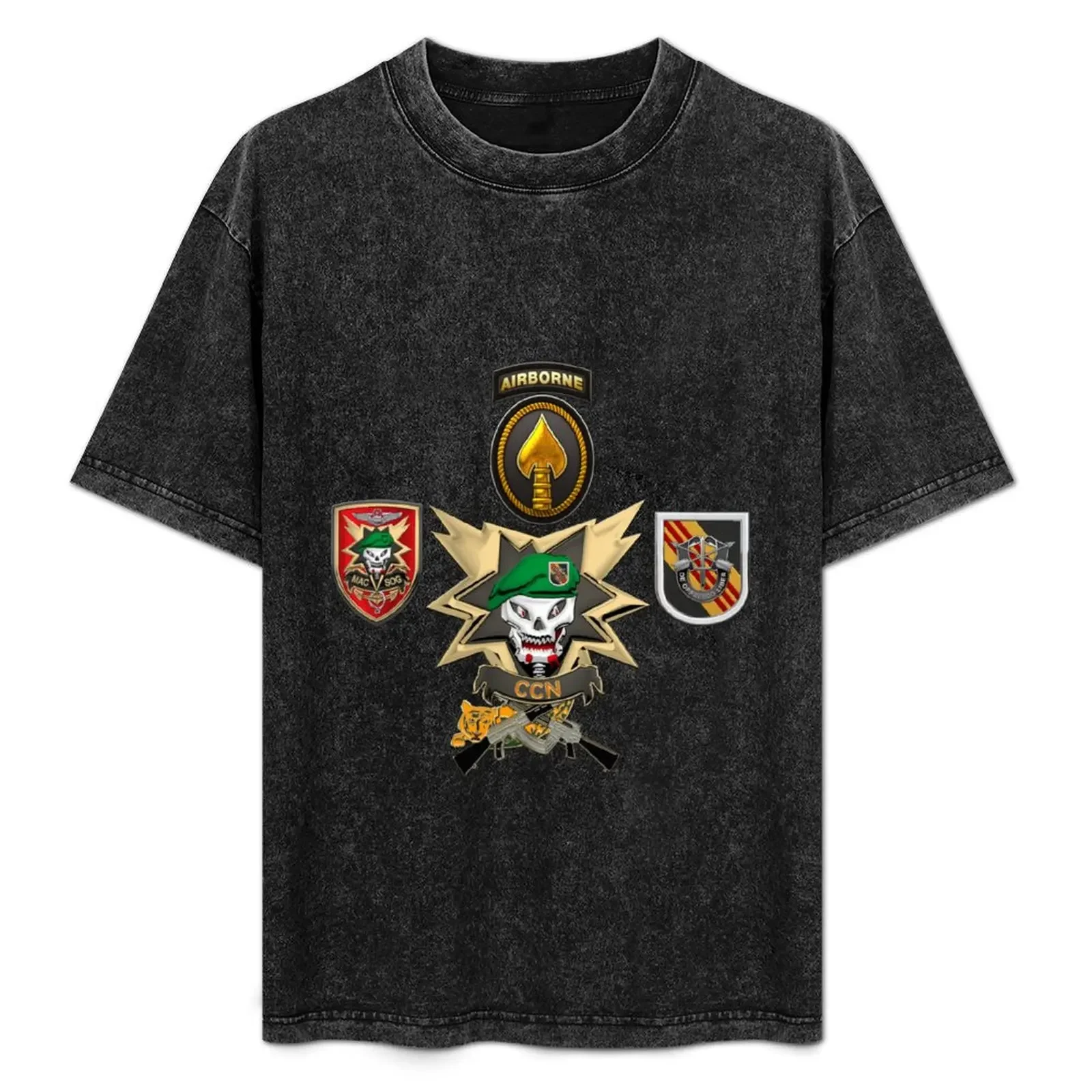 Command and Control North - MACV-SOG CCN Patch Special Edition over Green Felt T-Shirt custom t shirt T-shirts for men cotton