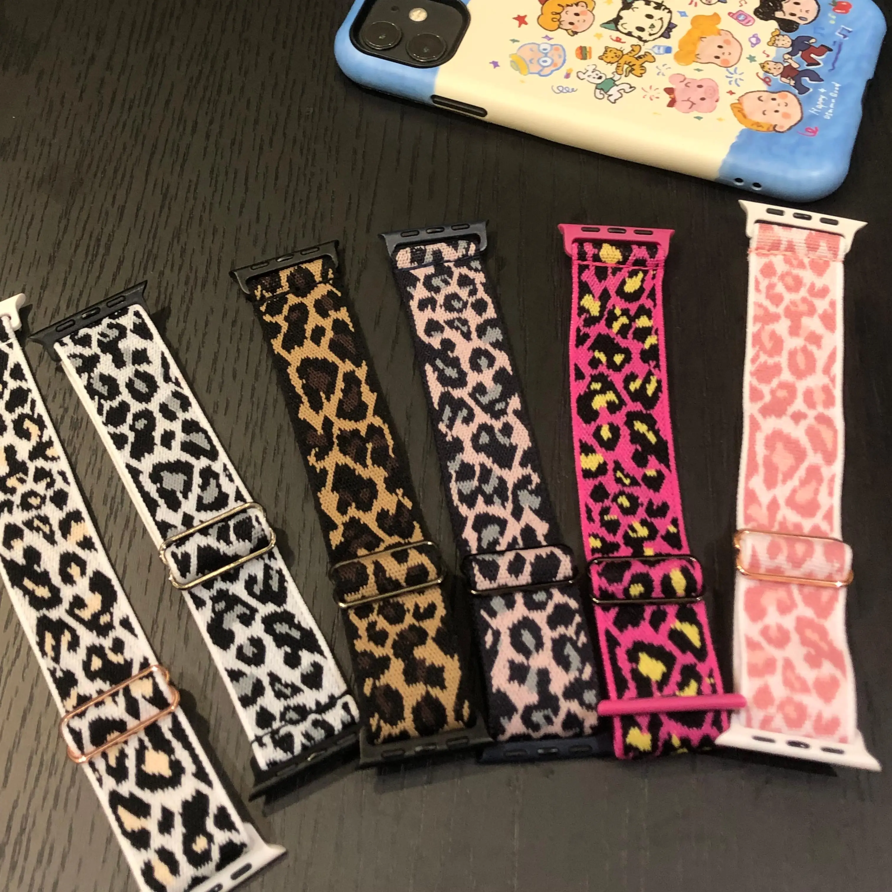 

Hot Leopard Print Sexy Cute Nylon Strap For Apple Watch Band 41mm 40mm 38mm 45 49 Girl Correa Bracelet For iwatch 8 7 6 5 4 3 SE