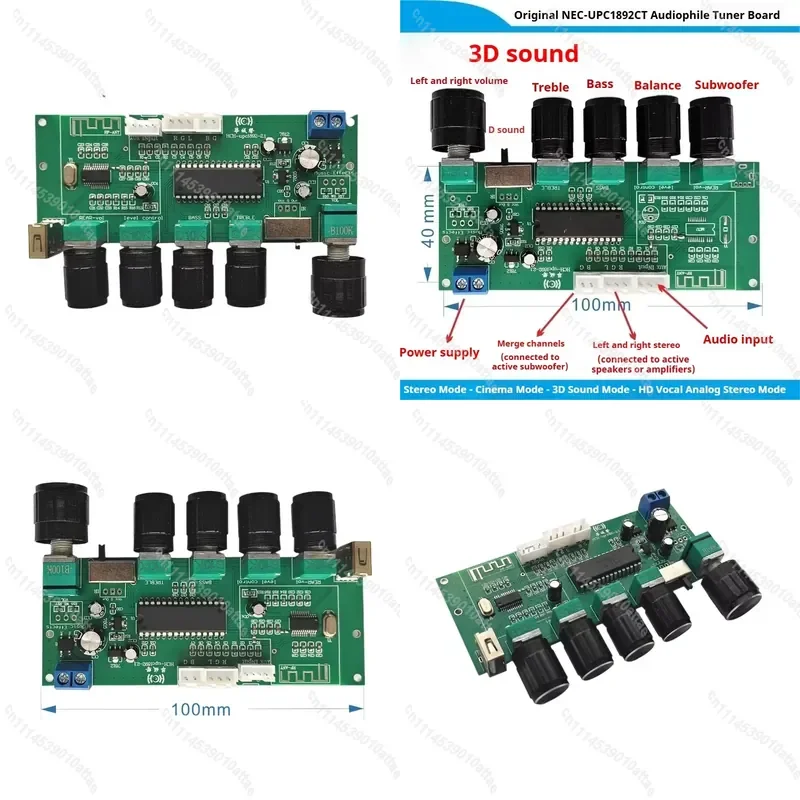 Compatible With UPC1892CT HIFI Bluetooth 5.3 Preamplifier Board Lossless USB AUX Audio Decoder Module DIY Amplifier Circuit
