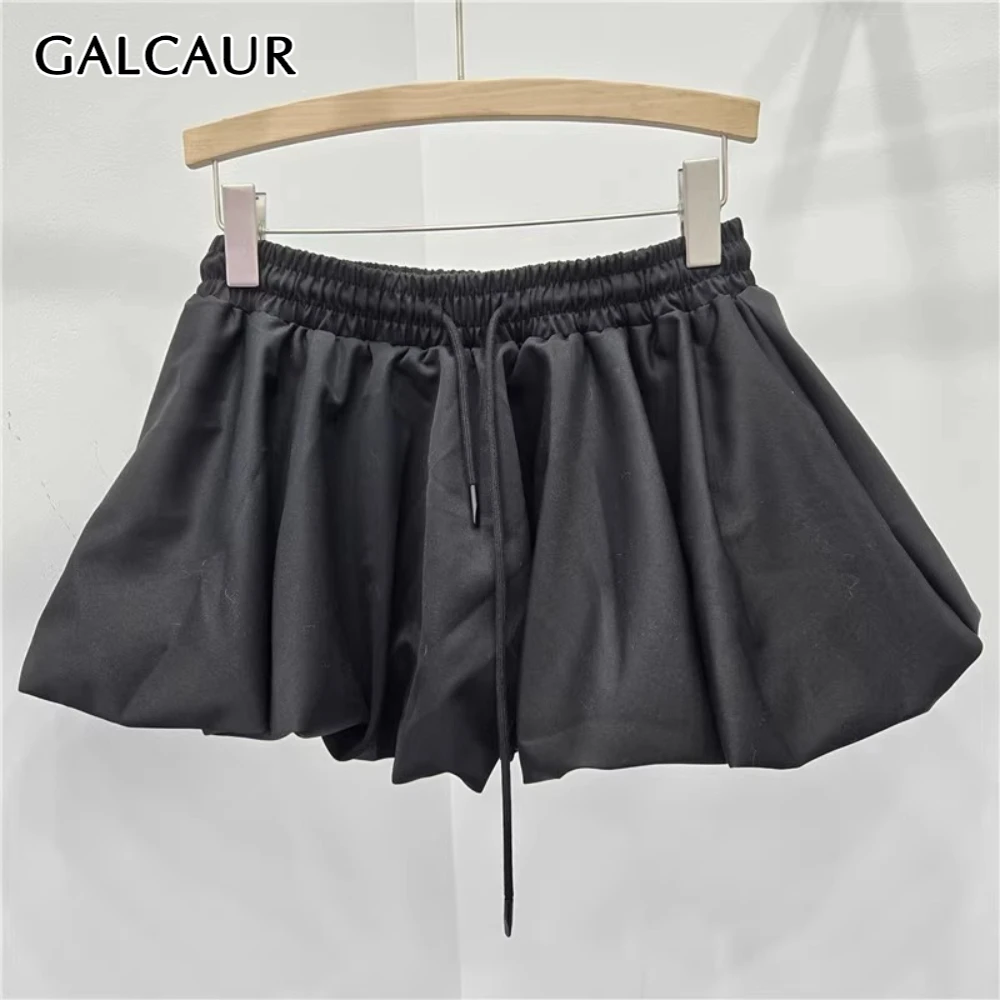

GALCAUR Solid Spliced Lace Up Streetwear Skirt Female High Waist Slimming Hot Girl Women's Bud Skirts Summer Fashion New Style