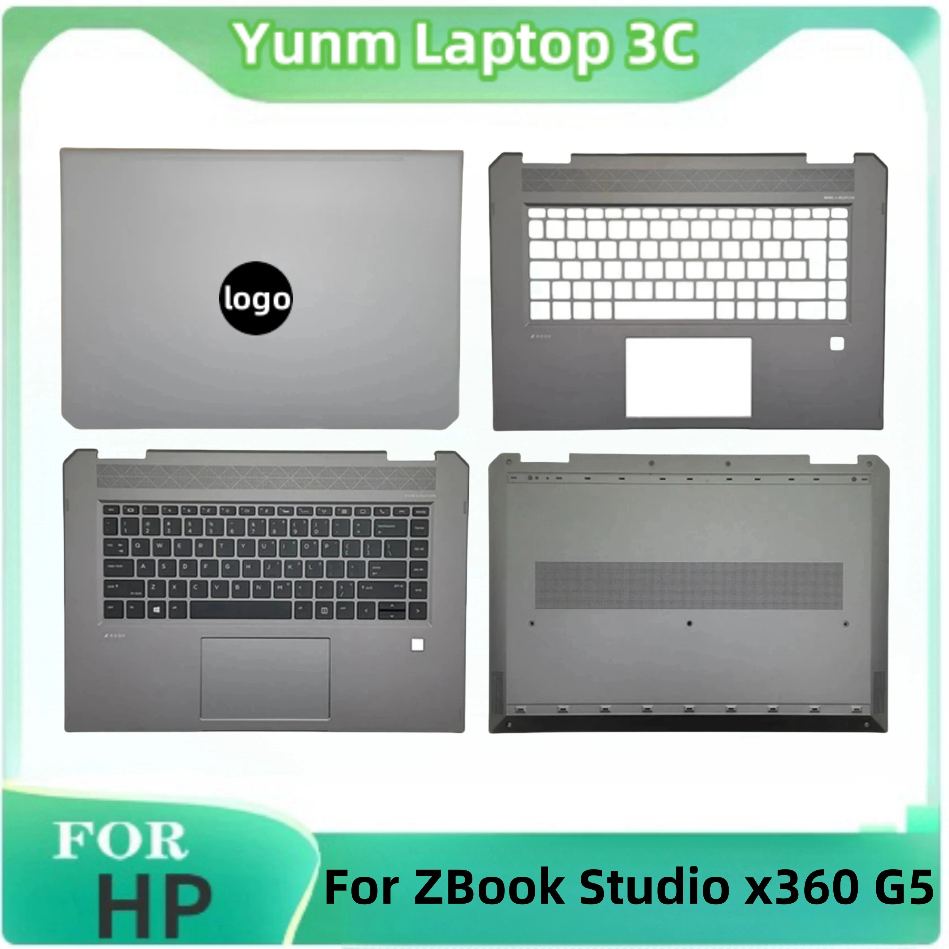 New Original Laptop Case for HP ZBook Studio X360 G5 LCD Back/Bottom Case/Palm Rest, Hot Selling US Keyboard Touchpad L30669-001