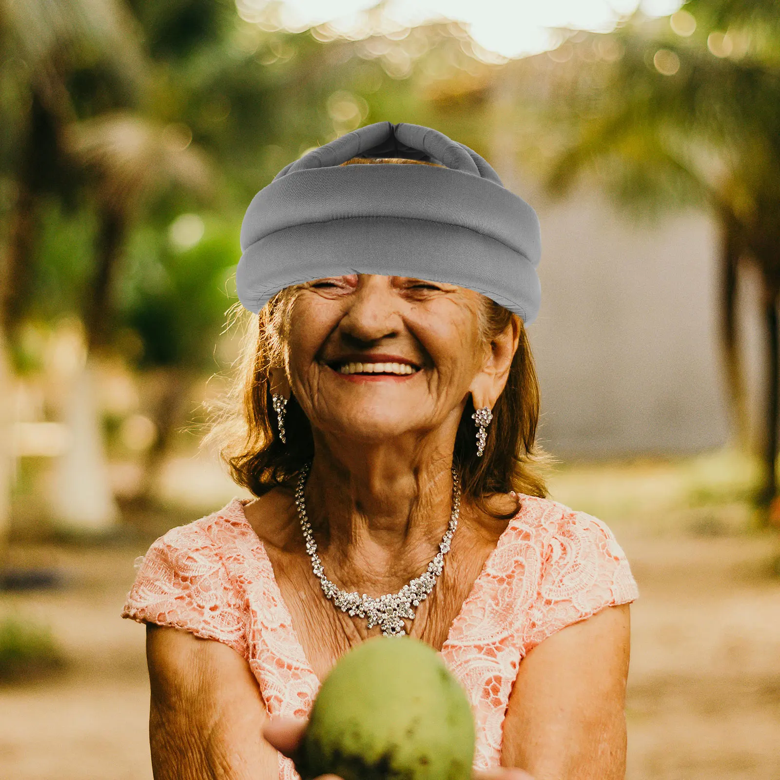 

Anti Fall Cap Elderly Safety Head Protection Equipment Cotton Protector Preventive Hat Home Use Adjustable Straps Breathable