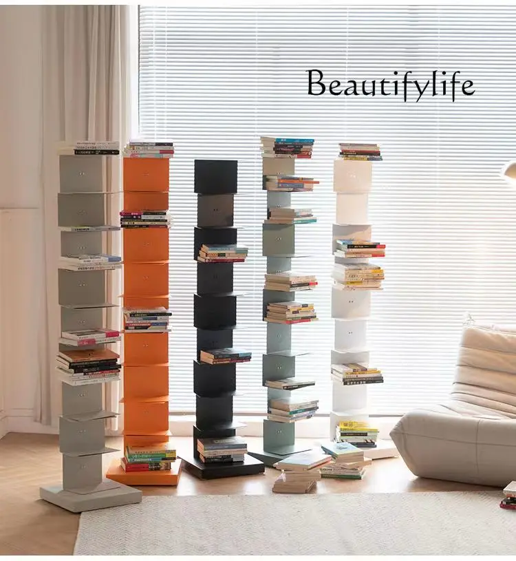 

Nordic Invisible Floor Bookcase Wall Living Room Study Corner Storage Creative Multi-Layer Storage Rack