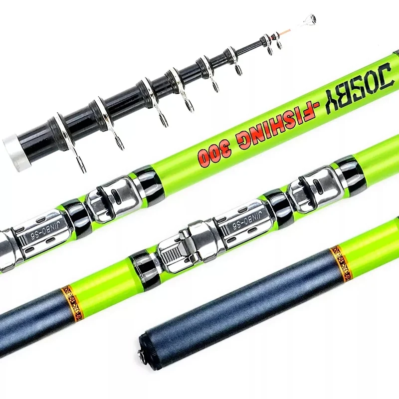 JOSBY Carbon Fiber Spinning Angelrute Teleskop Mini Pole 3M 2,7M 2,4M 2,1M 1,8M 1,5M Fisch Getriebe Tackle Hohe Qualität