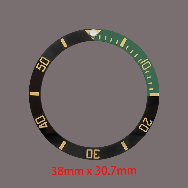 Mod 38mmx30.6mm Curved Ceramics Bezel Insert Ring Fits for SKX007 SKX009 SRPD SUB Seamaster 300 Watch Case Bezel Repair Part