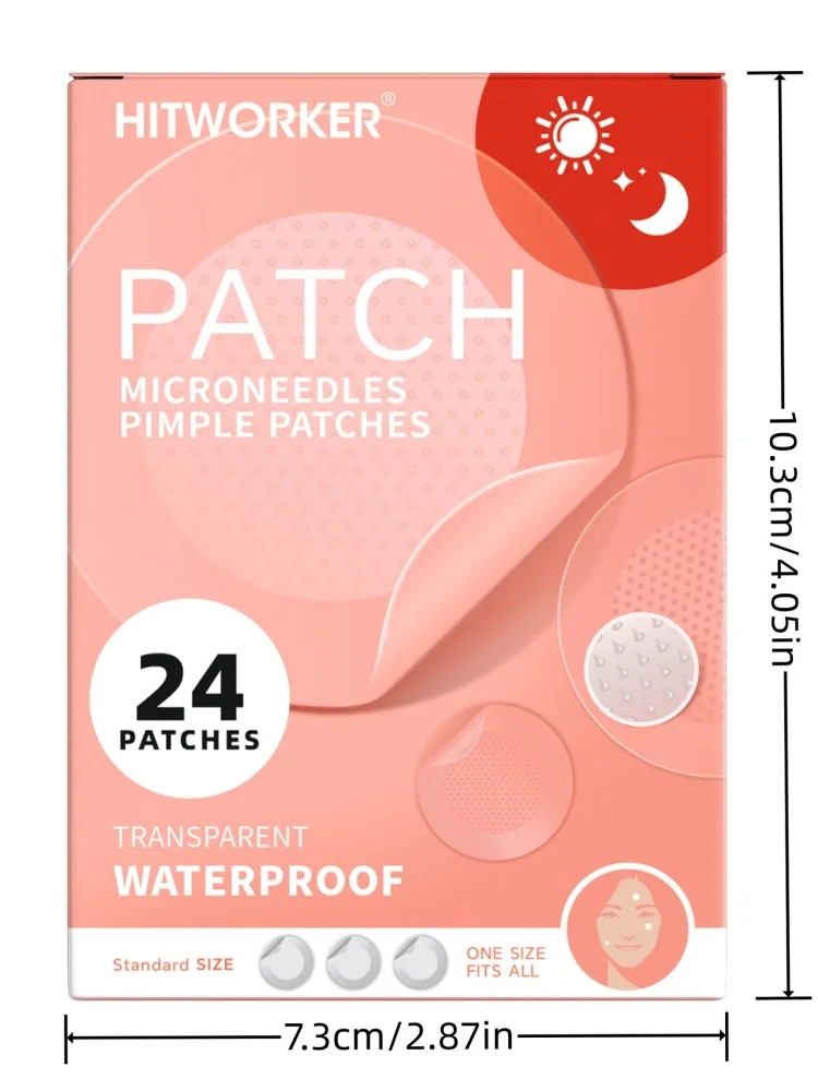 24 Pcs Hydrocolloid Acne Patches, Skin - Friendly Pimple Cover Patches, Suitable for Daily Makeup Care, Unisex image 2
