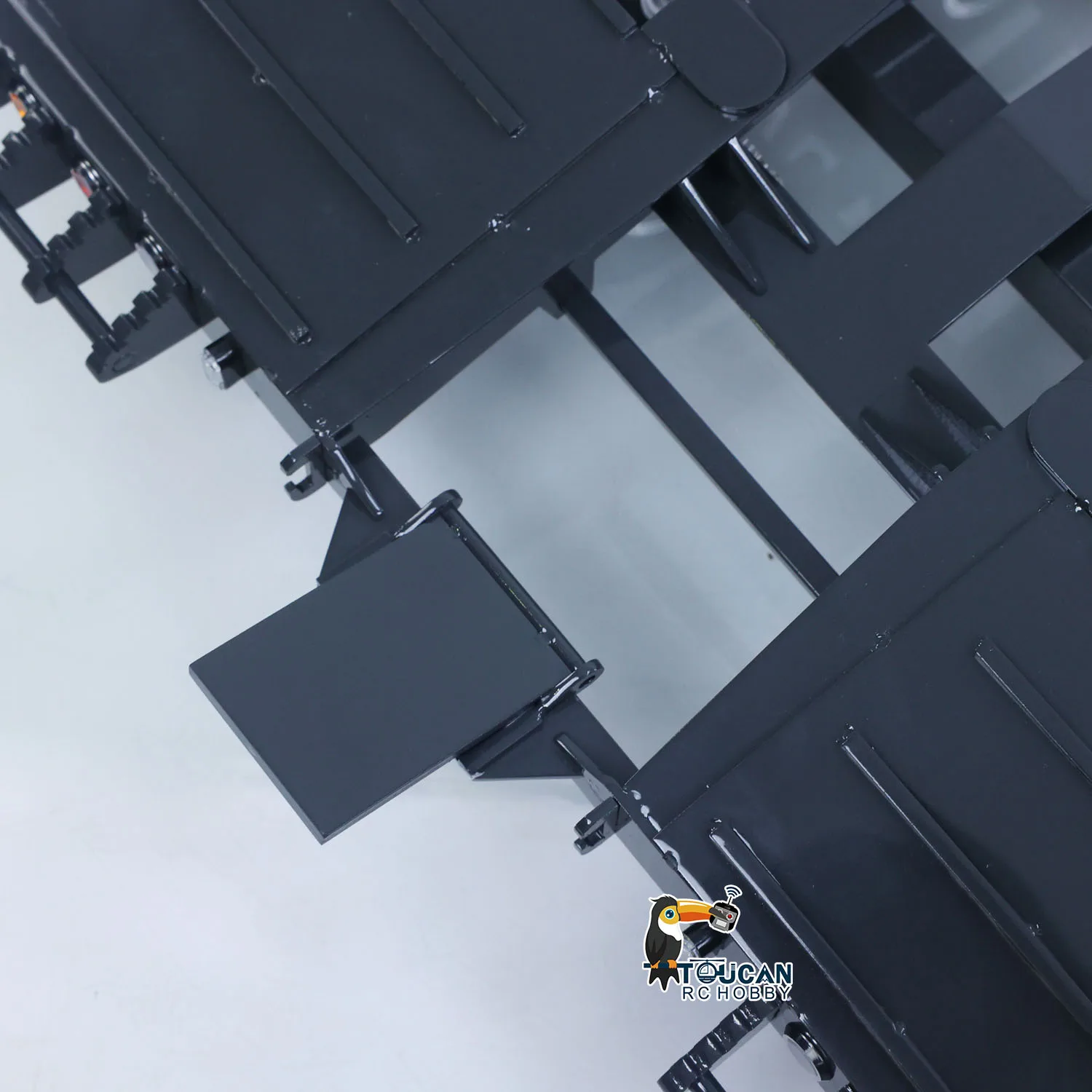 

2 Axles 41.3 Inches Long Extended Gooseneck Low Flatbed Trailer for 1/14 TAMIYA RC Tractor Truck Radio Control Digger Loader Toy