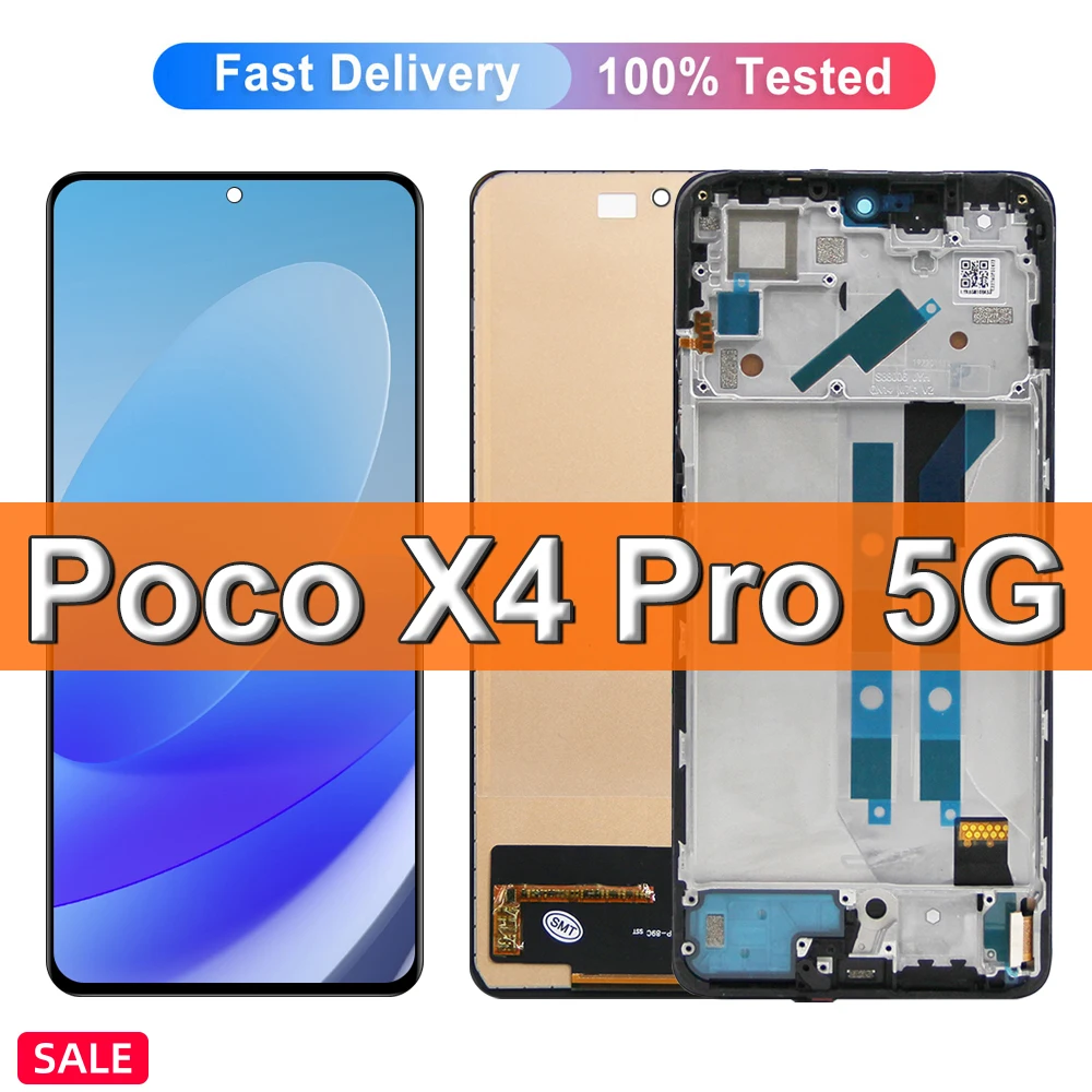 100% Tested For Xiaomi POCO X4 Pro 5G LCD Display Touch Screen Digitizer Assembly Replacement For Xiaomi Poco X4 Pro Display