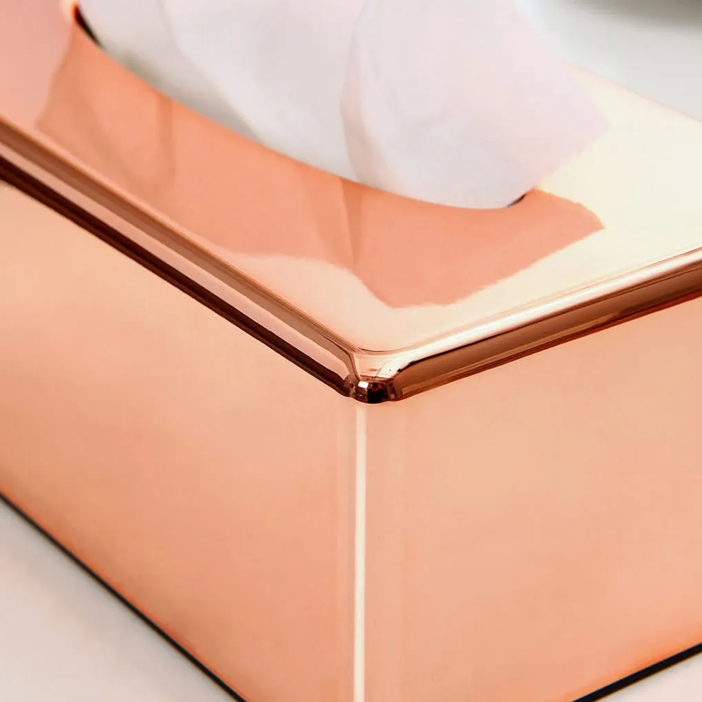 

ABS Charming Tissues Organizer To Add Touch Of Romance Easy To Pastic Tissues Box Holder Gold-Plated