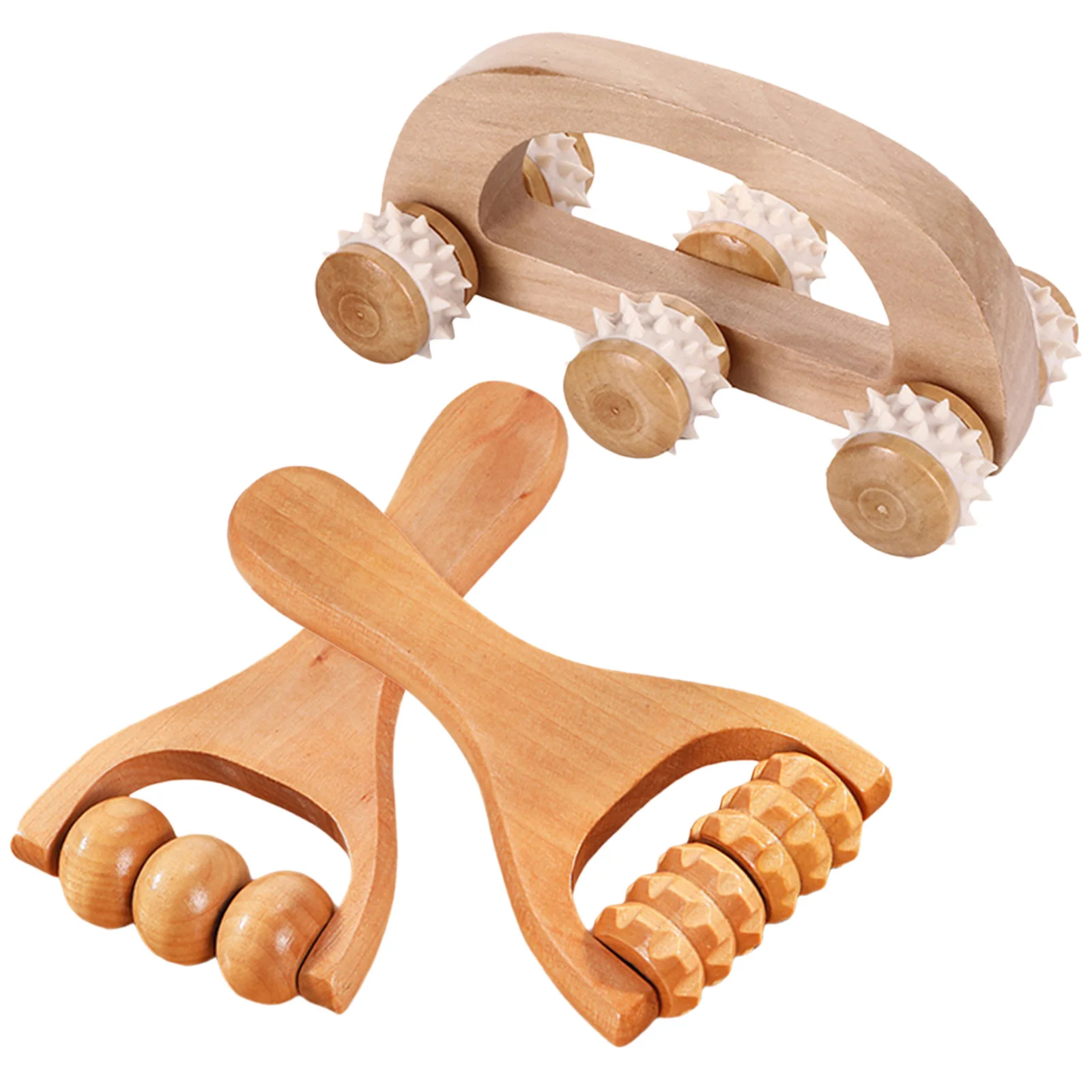 

3Pcs Wooden Massage Roller Handheld Body Massager Tool for Myofascial Release Stress Relief Improve Flexibility