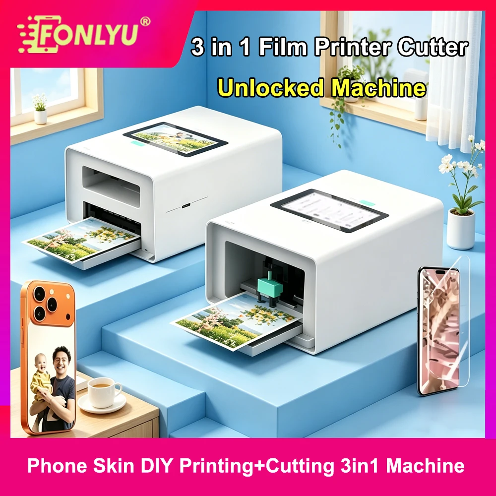 

FONLYU 3 in1 Color film DIY Printing Printer WiFi Connection Screen Protector Film Cutting Machine Plotter Unlocked Free Cuts