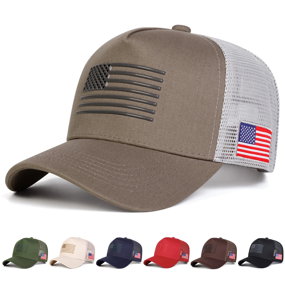 Unisex-Baseballkappen mit amerikanischer Flagge und Stickerei, für Frühling und Sommer, für den Außenbereich, verstellbare Freizeithüte, Sonnenschutzhut, Sportkappe – Detail 1