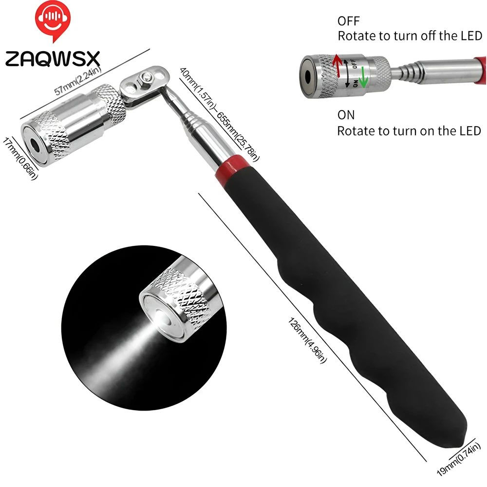 Mini Portable Telescopic Magnetic Magnet Pen Handy Tools Capacity for Picking Up Nut Bolt Extendable Pickup Rod Stick