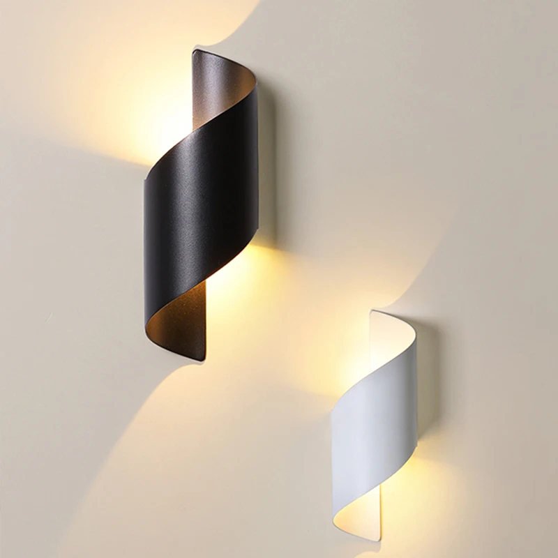 

Modern LED Wall Lamp Home Indoor Minimalist Decor Wall Light For Bedroom Bedside Sofa Backgroud Black White Sconce Lamp Fixture