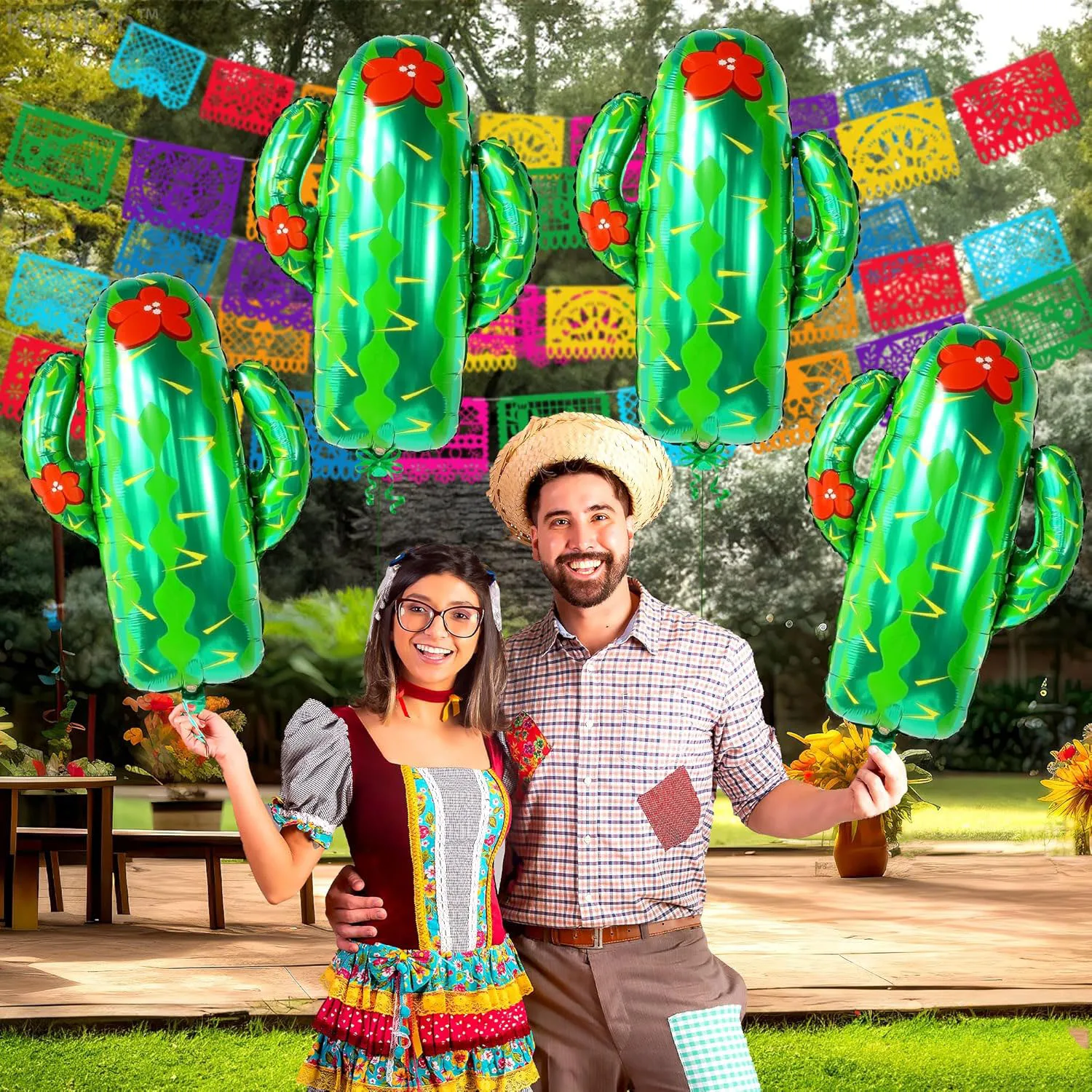 5pcs Cactus Balloon Summer Mexican Corn Cake Party Decoration Birthday Party Decoration