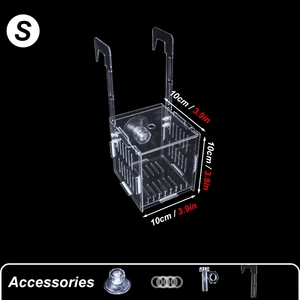 水族館装飾用魚の繁殖ボックスフィッシュエビのインキュベーターダブルグッピー繁殖ベッタ魚分離ボックス水耕植物箱 12ベストセールスブラインシュリンプハッチャー-3