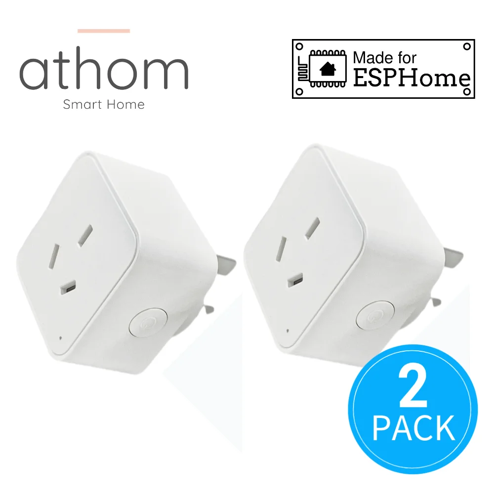 Athom Smart Home preflashed ESPhome Smart Plug Works With Home Assitant Australia Standard 10A