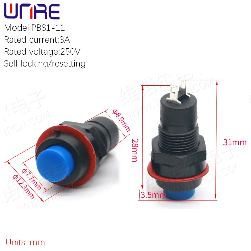 PBS1-11 Circular Self-locking/self Resetting Small Waterproof Button Power Switch Mini Micro Switch