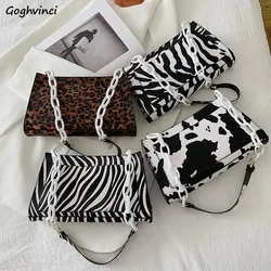 Shoulder Bags Women Leopard Zebra Cow Printed Fashion Students Streetwear Chic Handbags Zipper Underarm All-match Ins Brand