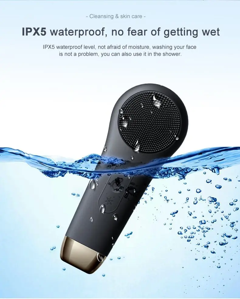 Elektryczna szczoteczka do twarzy z silikonu, ładowana – wibrująca szczotka do oczyszczania twarzy zapewniająca głębokie oczyszczanie i złuszczanie, wodoodporna, Ge
