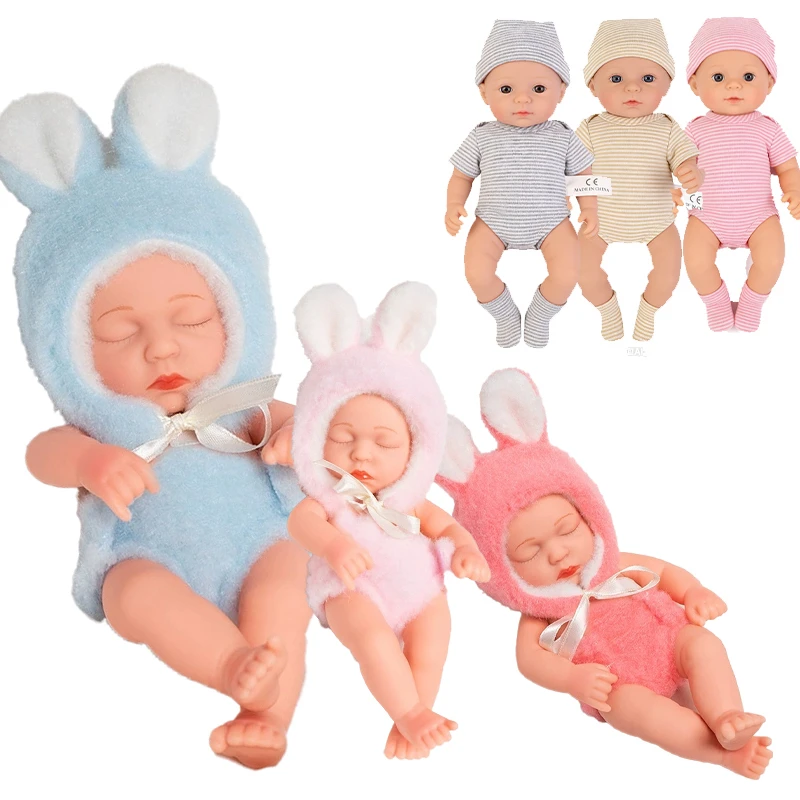 Foydream Set De 4 Prendas Para Muñecas Bebé Reborn De 38-45 Cm: Pantalones De Conejo Azul, Blusa, Sombrero Y Calcetines, Algodón Suave, Regalo Para Niñas
