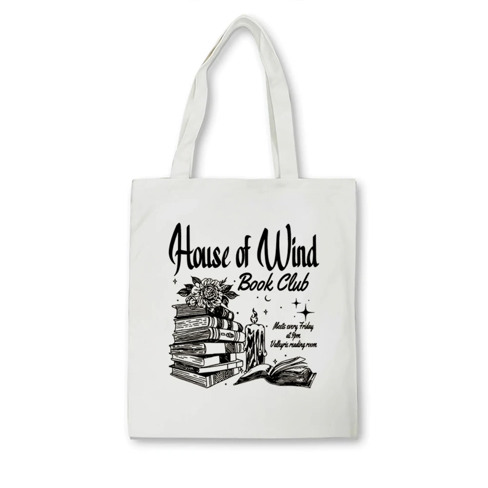 ACOTAR House Of Wind Book Club Canvas Tote Night Court Velaris House Of Wind Library Sarah J Maas Throne of Glass Shopping Bag