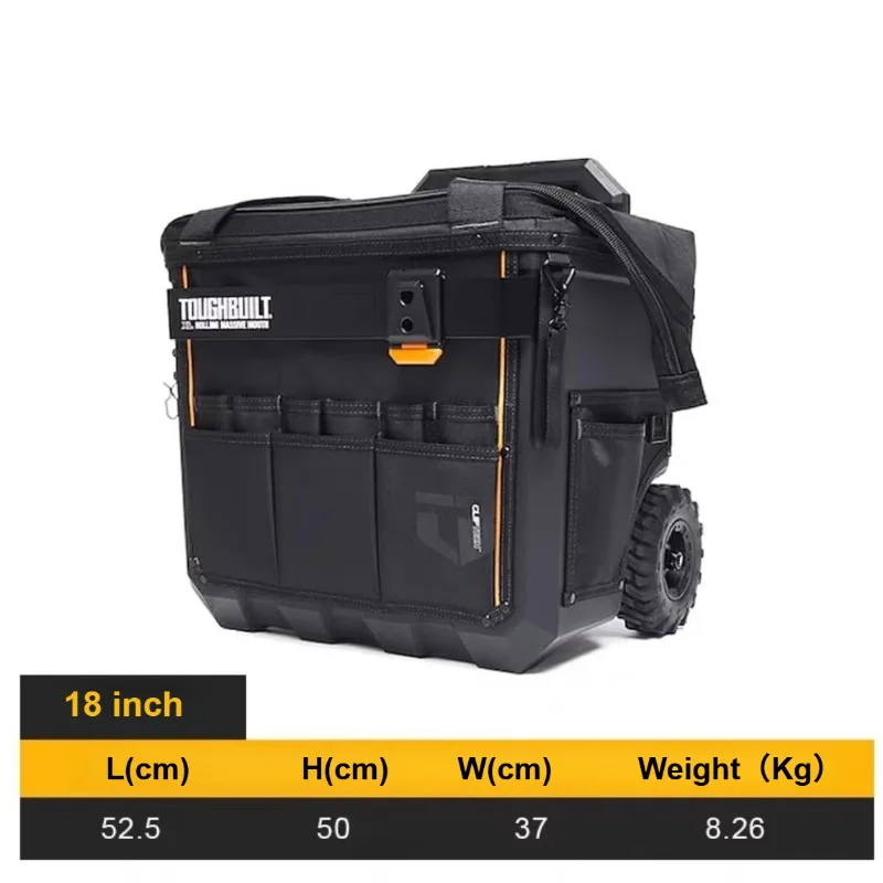 Scatola portaoggetti per attrezzi hardware da 14 pollici/18 pollici, scatola portaoggetti per attrezzi per la lavorazione del legno e installazione elettrica, valigetta trolley per kit attrezzi