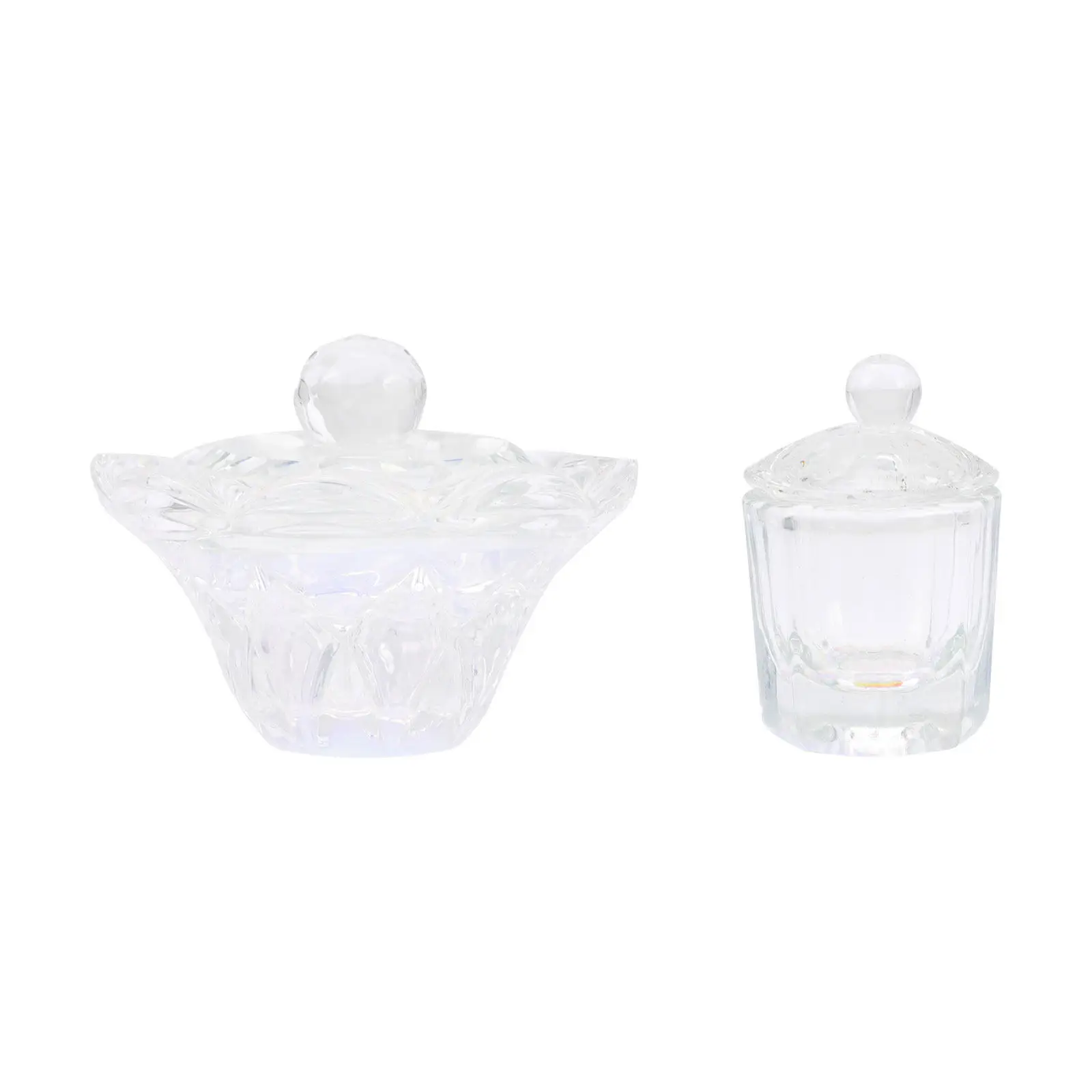 2 Vasos de Cristal para Arte de Uñas, Recipientes Premium para Mezclar, Porta Polvos Líquidos para Manicura, Suministros para Salón de Uñas, Vasos para Mezclar Polvos