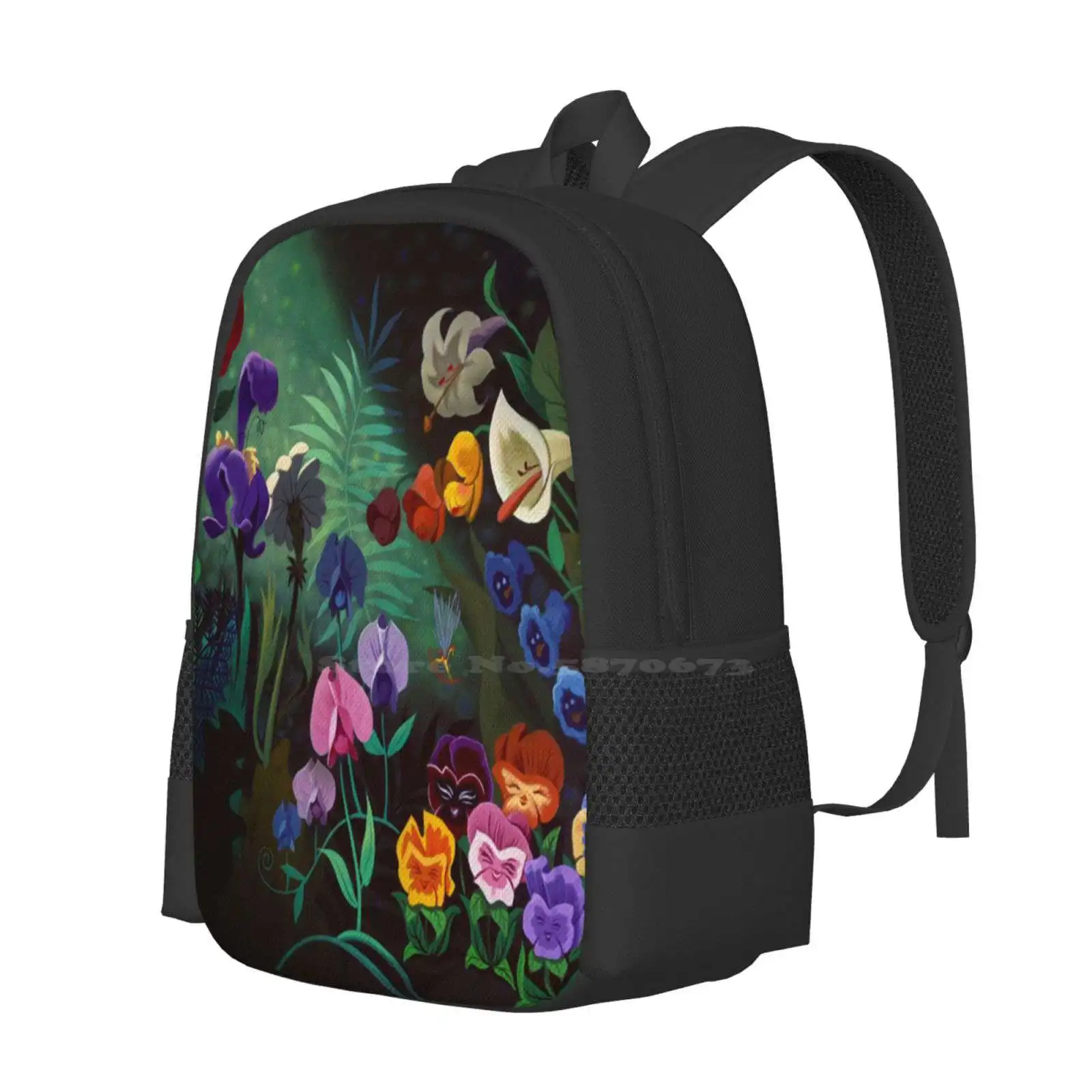 Alice Backpack For Student School Laptop Travel Bag Alice In Alice Au Pays Des Fleurs Flowers Mellenora