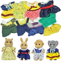 2023 New Dolls Clothes 12 Style Dress Skirt Pants Vest 1/12 Compatible Forest Animal Family Plush Dolls Diy Girl Dress Up Toys