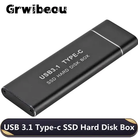 C타입 USB 3.1-M.2 NGFF SSD 모바일 하드 디스크 박스, C타입 어댑터 카드 외부 인클로저 케이스, m2 SATA SSD 2230/42/60 2280