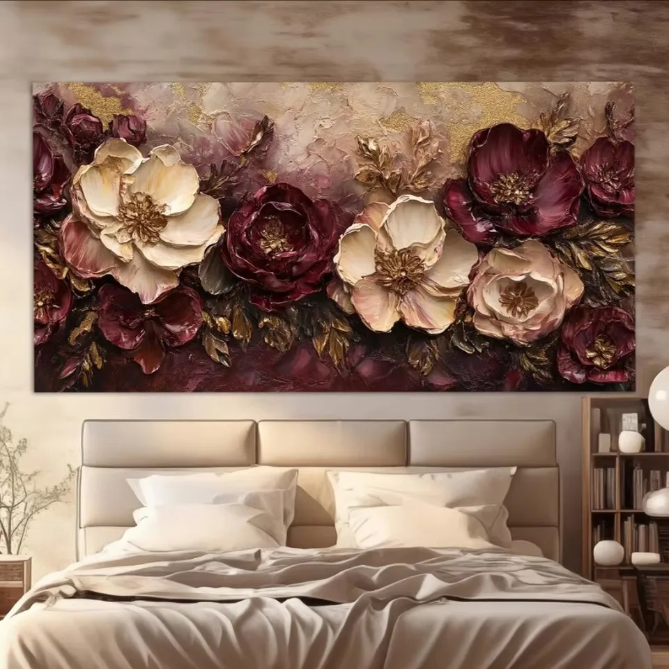 Abstract Blooming Flowers DIY 5D Diamond Painting Kits Vintage Flowers Large Size Diamond Mosaic Embroidery Cross Stitch Kits