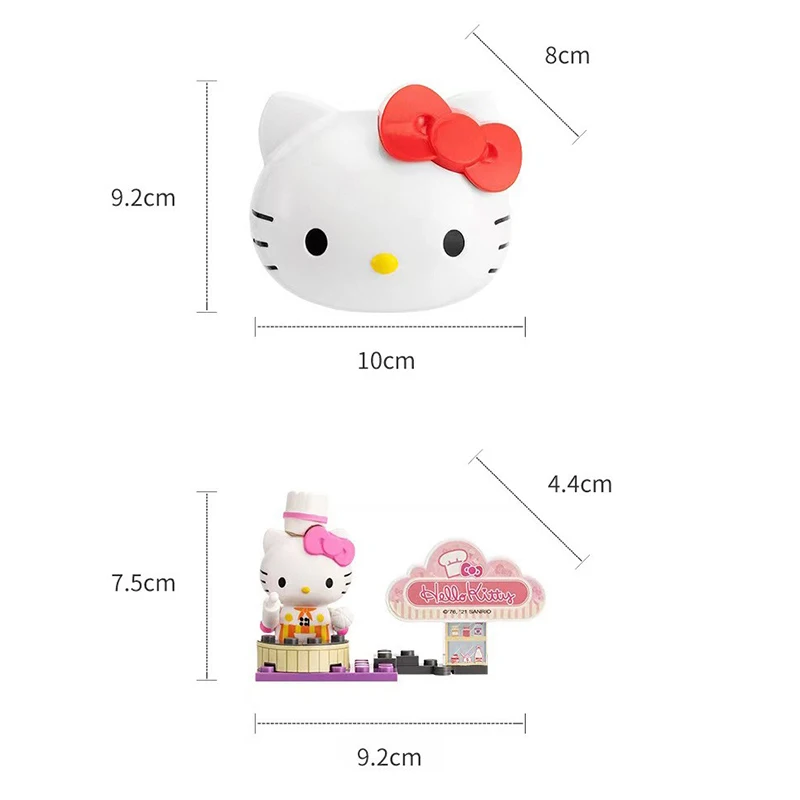 Profesjonalna figurka Hello Kitty z głową kota, do samodzielnego montażu, ręcznie robiona lalka z kreskówki, zabawka dla dzieci, prezent urodzinowy.