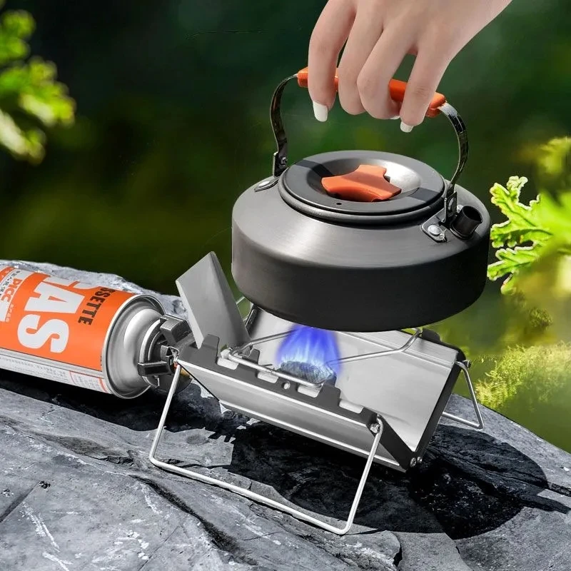 Camping Stove Outdoor Portable Lightweight Aluminum Alloy Windproof High-power Cassette Gas Stove Nature Hike Picnic Accessories