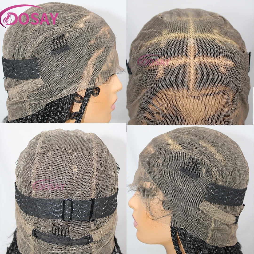 36 "الدانتيل الكامل فراشة كورنو شعر مستعار مضفر الاصطناعية Knotless صندوق الضفائر شعر مستعار للنساء السود Locs كورنو تجديل الباروكات