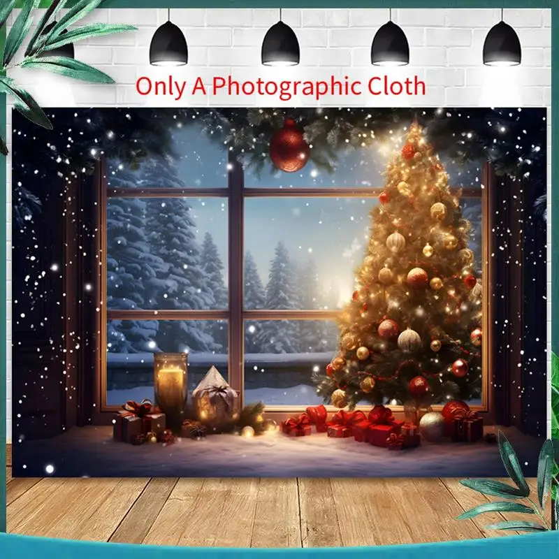(جديد) 210X150 سنتيمتر عيد الميلاد خلفية القماش شجرة عيد الميلاد ندفة الثلج الطرف الديكور الأطفال التصوير خلفية القماش #2
