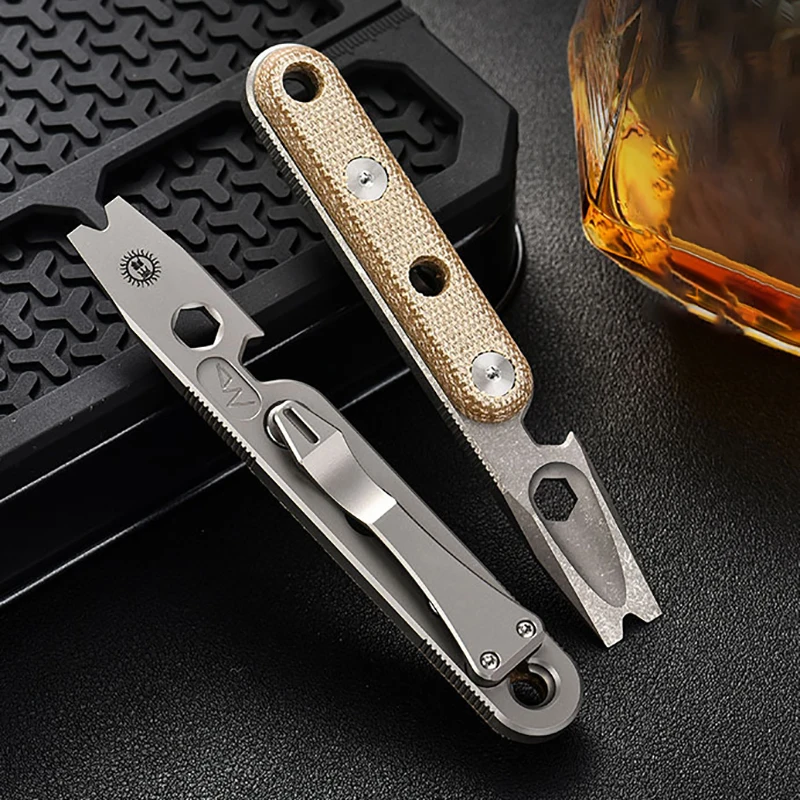 Titanium Alloy Multifunctional Crowbar EDC Tool Outdoor car tool Hex Wrench Bottle Opener
