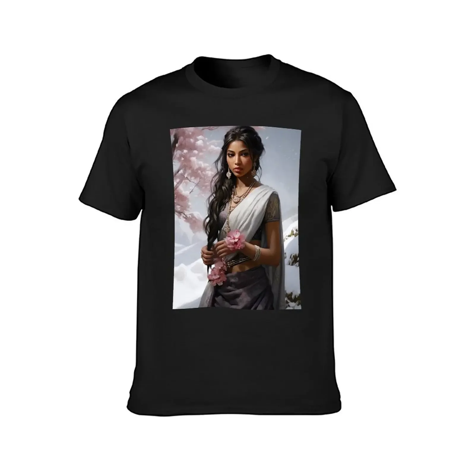 Silver Saree Serenity T-Shirt funny costumes summer shirt plus size tops vintage t shirt men