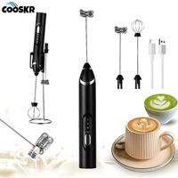 Electric Milk Foamer Mini Milk Beater Cream Blender Automatic Milk Foam Machine Wireless Milk Frother Kitchen Rechargeable Mixer