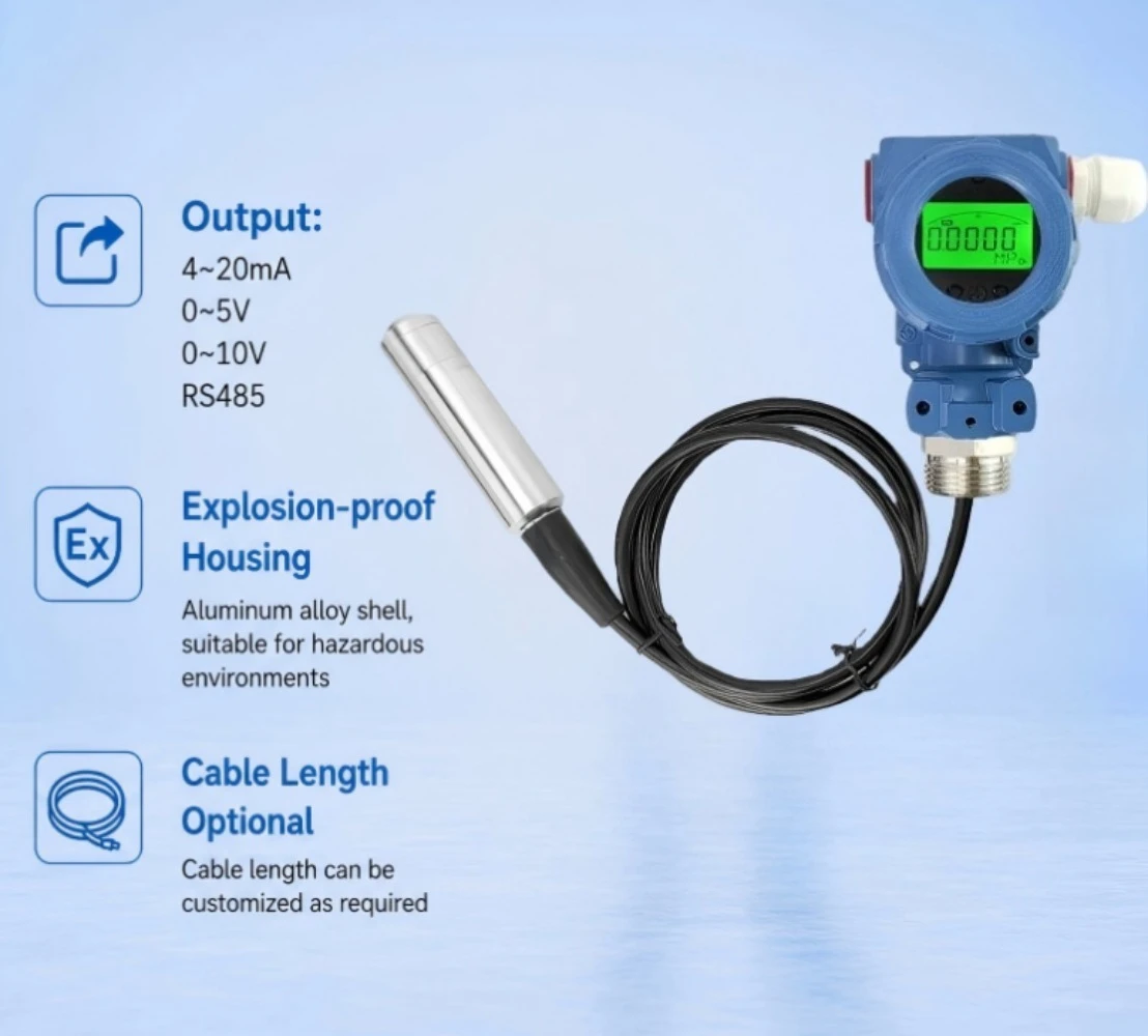 Input type liquid level transmitter sensor water tank hydrostatic liquid level gauge water level sensor 4-20MA Range 3 meters