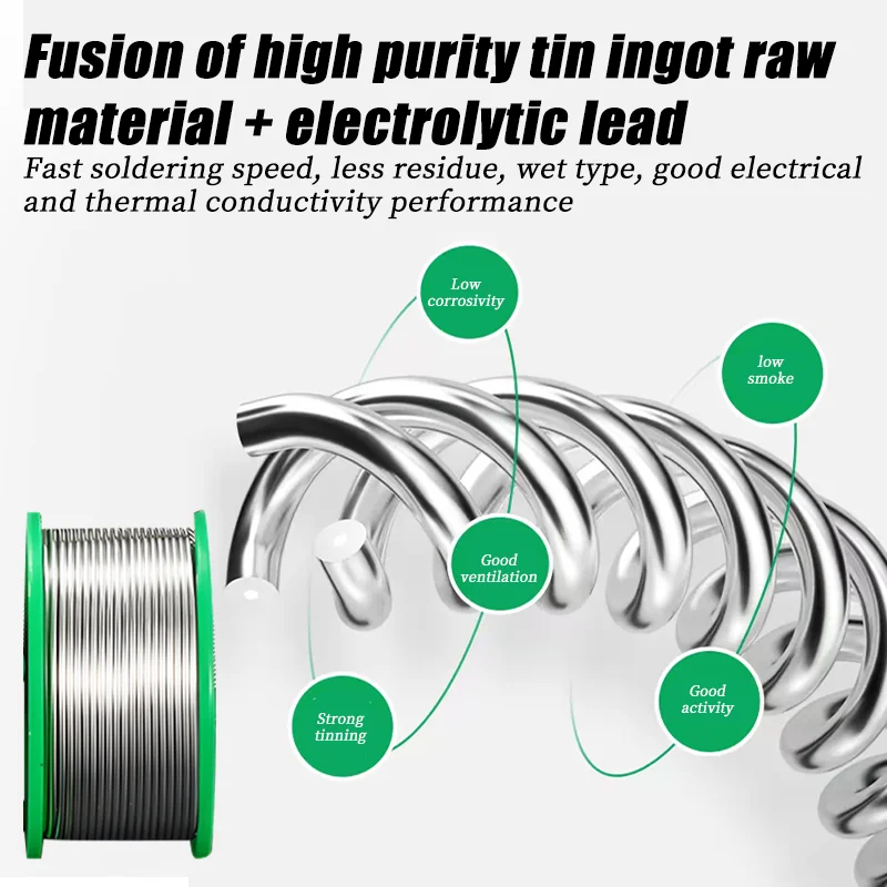 3in1 0.8mm Lead-free Solder Wire Set 50g Rosin No-clean Environmentally Friendly Sn99.3Cu0.7 For Electric Welding Soldering Tin
