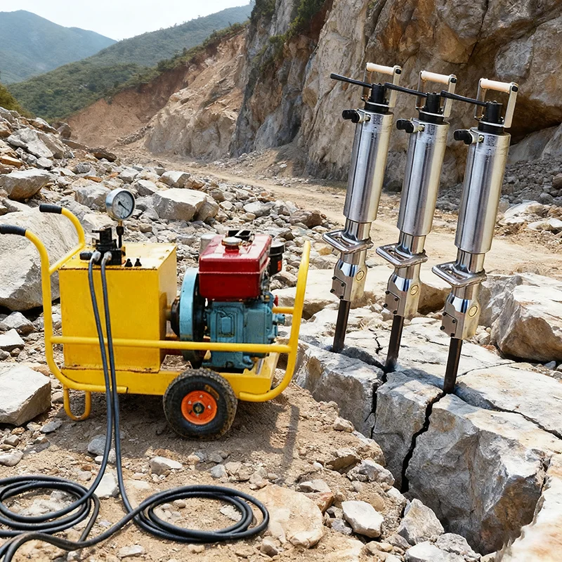 High-pressure Hydraulic Rock Drill and Splitter for Mining Operation-Suitable for Basalt, Limestone&Concrete Breaking