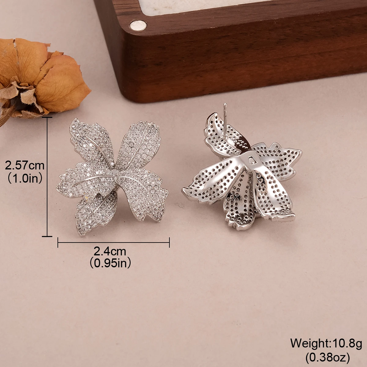 Vintage Palace Butterfly Black Pearl Stud Earrings for Women Luxury Purple Crystal Square Silver Leaf Front Back Ear Jewelry
