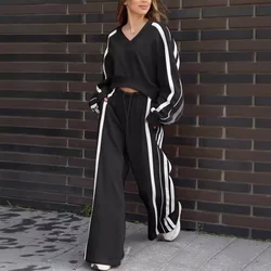 2024 New Tops Sets Women Autumn 2 Piece Sets Outfits Casual Sweatpants Versatile Long-sleeved Sweatshirts Coats Trousers