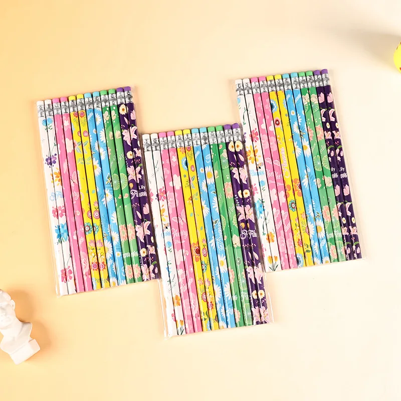 72 個ノベルティ花鉛筆かわいい文具卸売かわいい木製鉛筆学生ライティングスクール鉛筆描画ライティング女の子