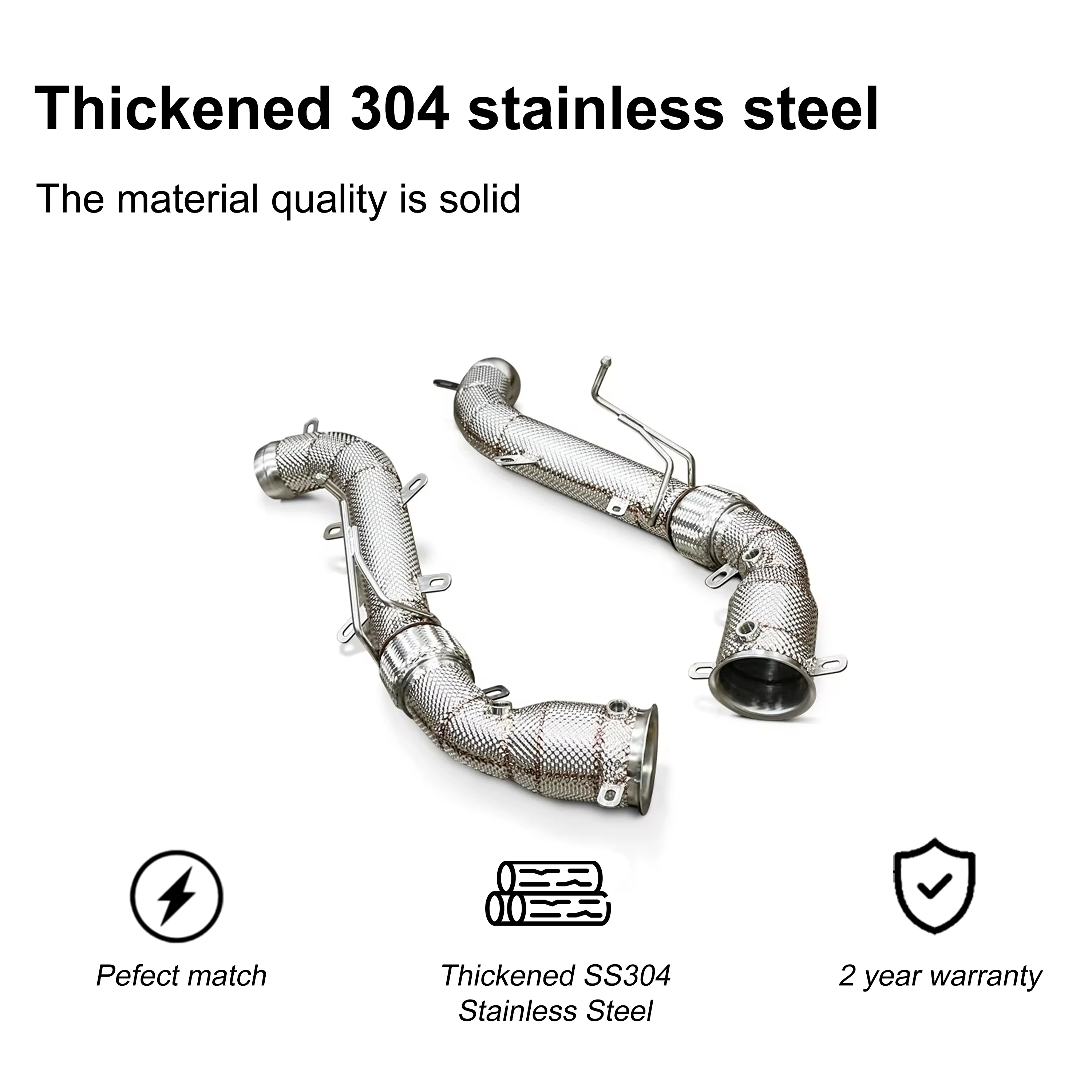 ACE Exhaust Racing Downpipe für McLaren 650S 540C 570S MP4-12C 600Lt SUS304 Edelstahl-Auspuffrohr mit Hitzeschutz – Detail 8