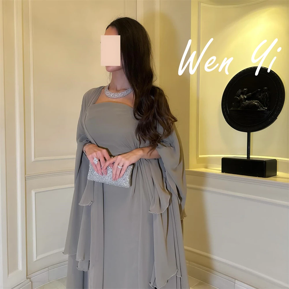 فساتين سهرة شيفون أنيقة مخصصة موضة فساتين المشاهير بدون حمالات رائعة سويب تراين فساتين المناسبات الخاصة #4