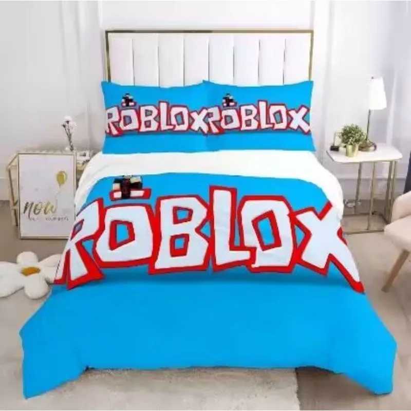 

Game Roblox Anime Cartoon Print Quilt Cover Cute Printed Children's Bedroom Teenager Bedding Polyester Skin Friendly Kids Gift